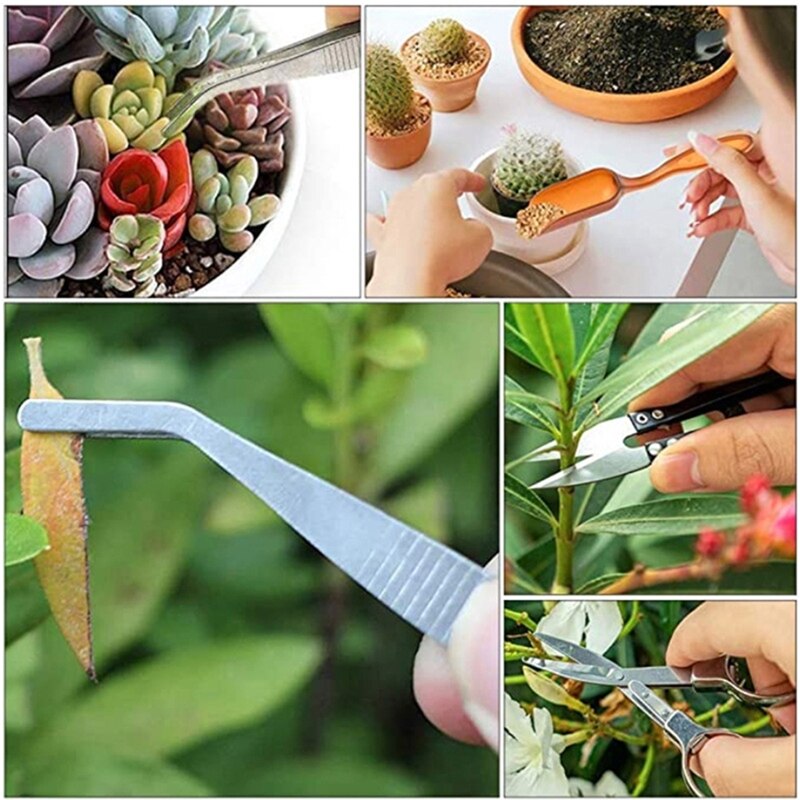 Juego de herramientas de jardinería para el hogar, accesorios para trasplantar, Mini bonsái duradero, portátil, N1HF, 12 unids/set