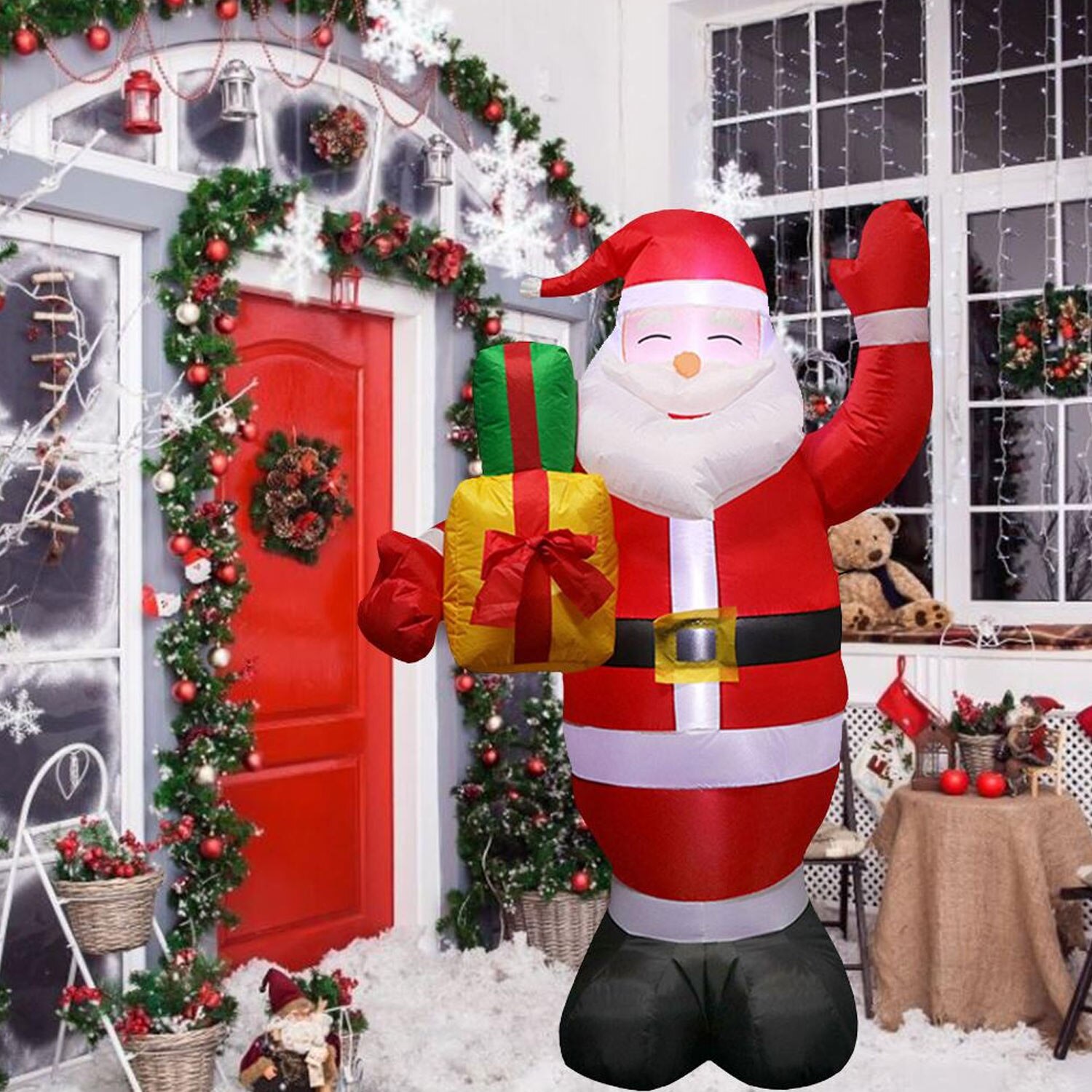 1,5 m Aufblasbare Schneemann Blow Up Weihnachten Dekorationen mit Led-leuchten für Haus Hof Einkaufszentren Xmas Party Decor EU stecker