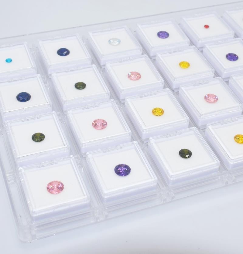 Présentoir de pierres précieuses pour bijoux, boîte de rangement, pot de pierres précieuses, vitrine, plateau avec couvercle, support de diamant en vrac, conteneur organisateur Transparent