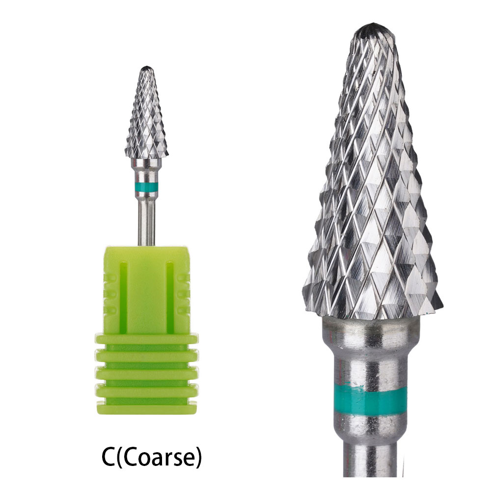 1 Uds. Broca para uñas con forma de cono, fresa de carburo de 3/32 "para gel de uñas, herramienta de accesorios de taladro eléctrico para quitar rebabas rotativas