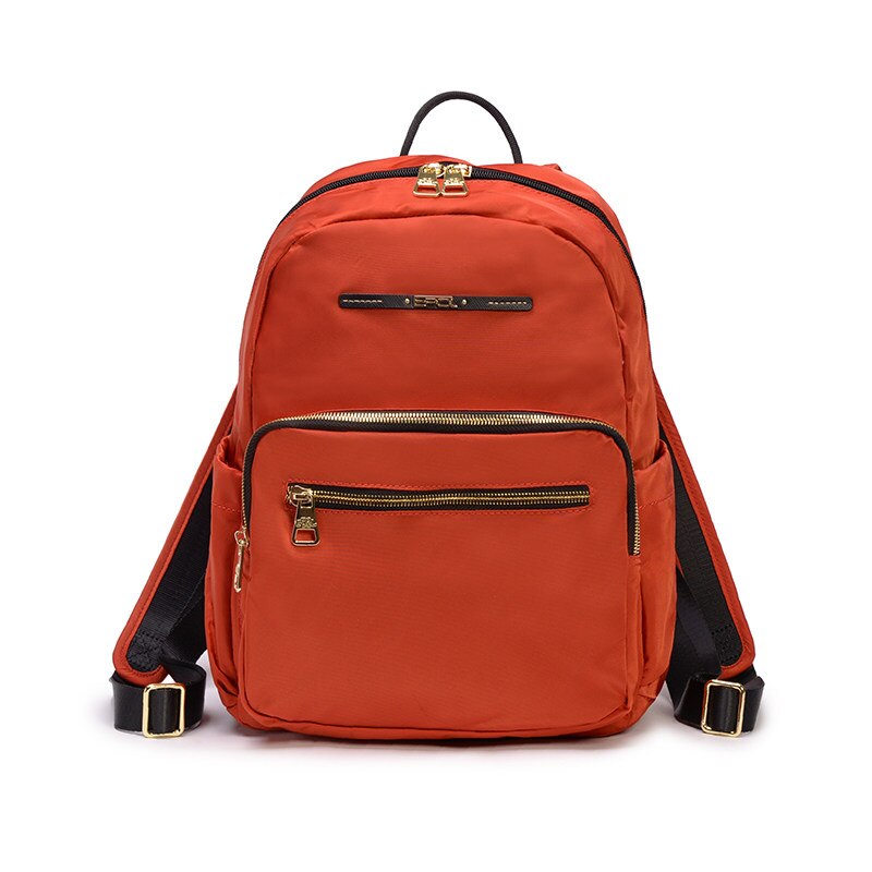 EPOL Women Backpack Waterproof Oxford Solid Multi-pocket Travel Zipper Mochila Feminina Sac A Dos School Bags: Orange