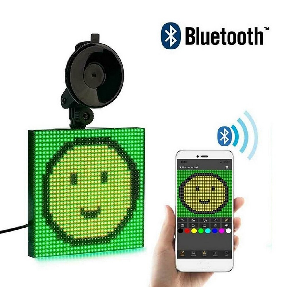 12v/24 vcar led-scherm app-bediening bluetooth expressie foto diy scrollend led-bord full colour auto achterruitmonitor
