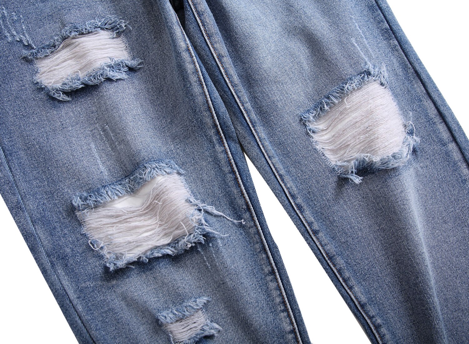 Mens Ripped Hole Jeans Casual Slim Skinny Blue Jeans para hombre Men Trousers Male Hip hop Denim Pants