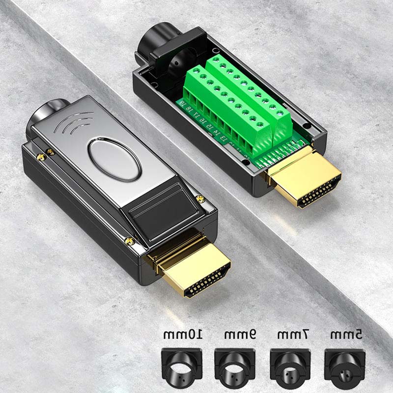 Conector HDMI sin soldadura 2,0, enchufe de cable de alta definición, placa de circuito de soldadura HDMI, Terminal macho DIY, adaptador de reparación de línea HD 4K