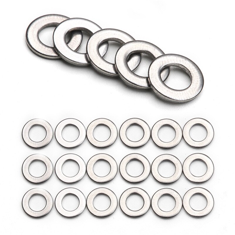 ZENHOSIT 50 piezas M6 arandelas planas de acero inoxidable sellado Junta métrica de anillo liso para herrajes juego surtido