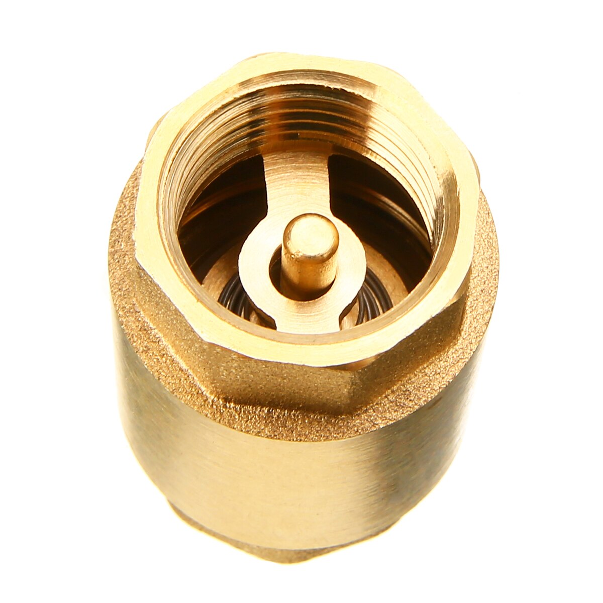 1pc 1/2'' NPT Brass Thread In-Line Spring Check Valve 200WOG
