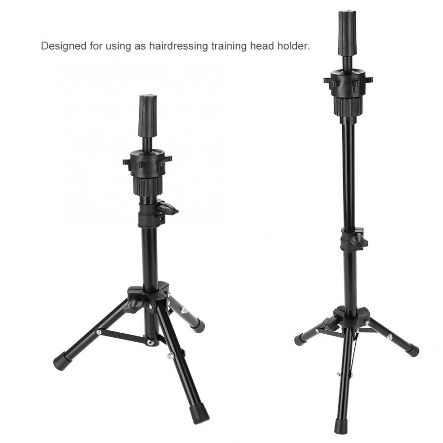 Mannequin Head Hairdressing Training Head Holder Salon Model Mannequin Head Tripod Stand Black