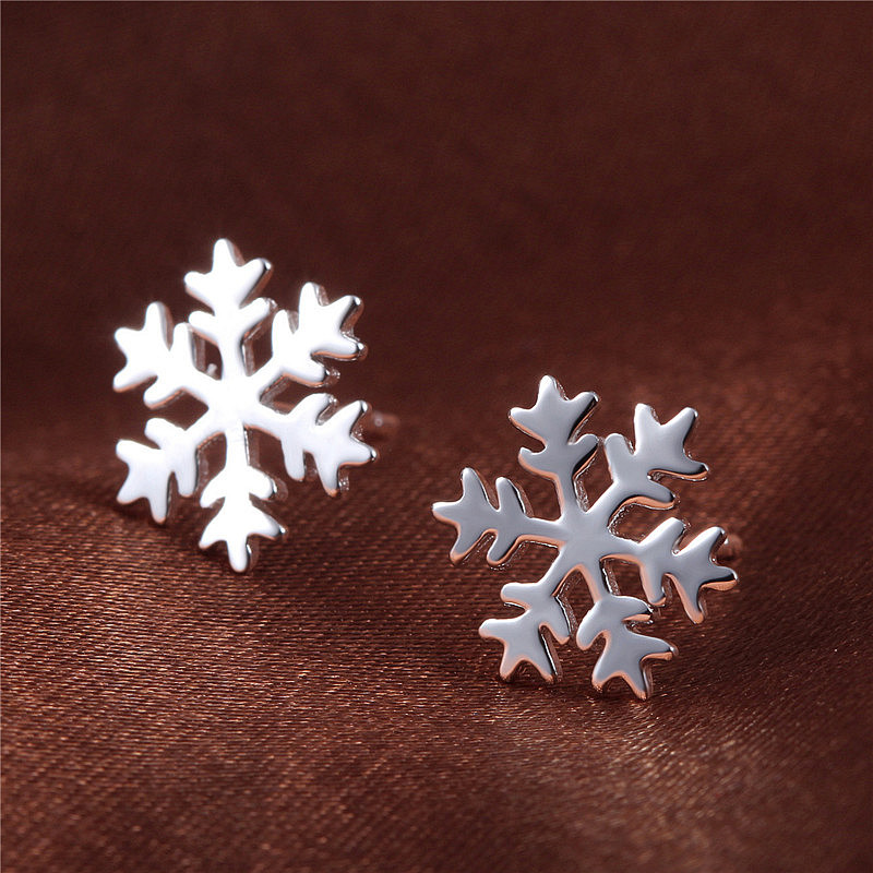 INZATT Classic Real 925 Sterling Zilveren Sneeuwvlok Stud Oorbellen Voor Vrouwen Verjaardagsfeestje Fijne Sieraden Accessoires Brincos