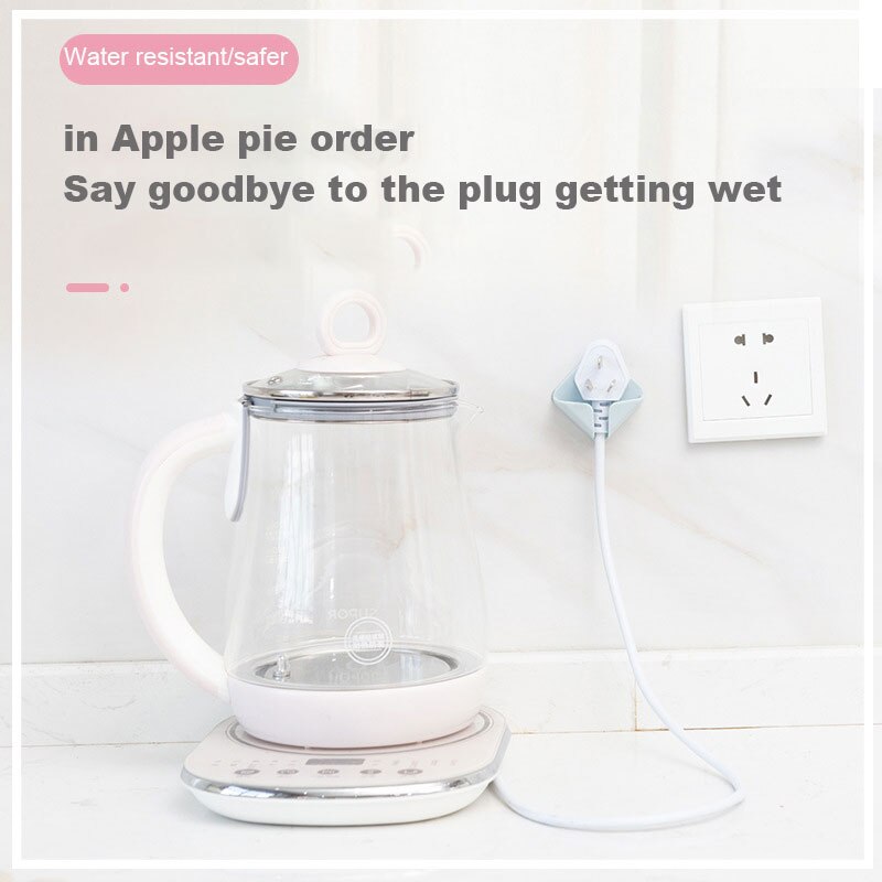 2pcs Multi-function Wall Storage Hooks Strong Adhesive Hook Power Plug Socket Hanger Stand Holder Wall Mounted Self Sticky Hook