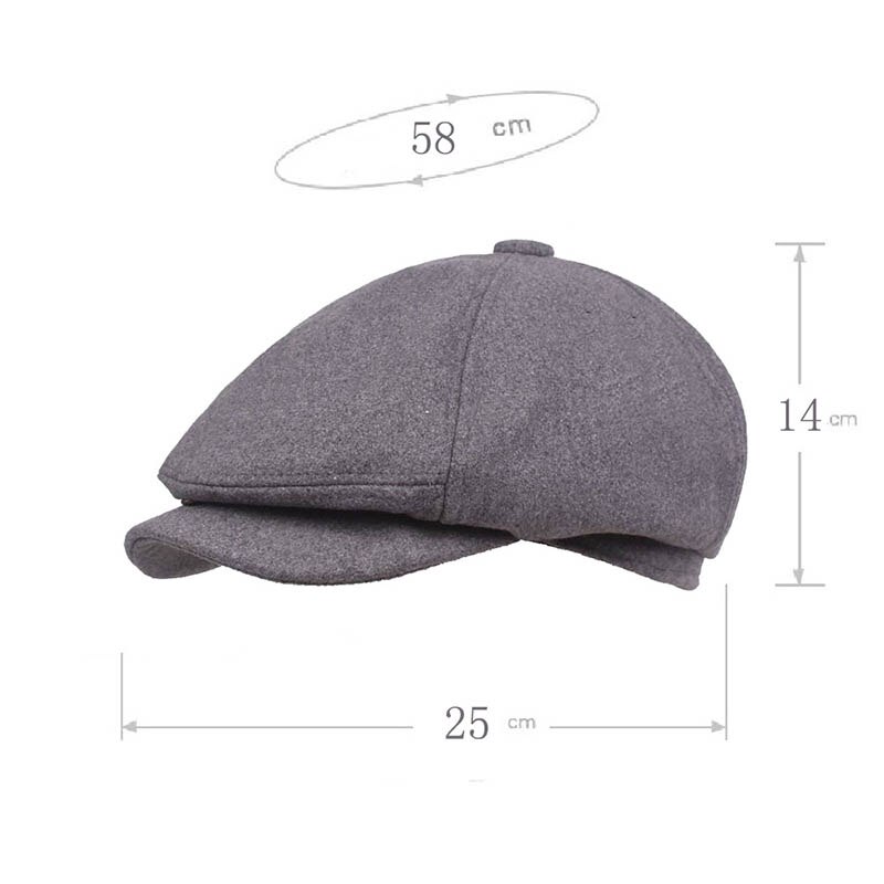 Gorros de Newsboy para hombre, boina para ancianos de mediana edad, sombrero para Conductor, gorra plana de hiedra de , Otoño e Invierno