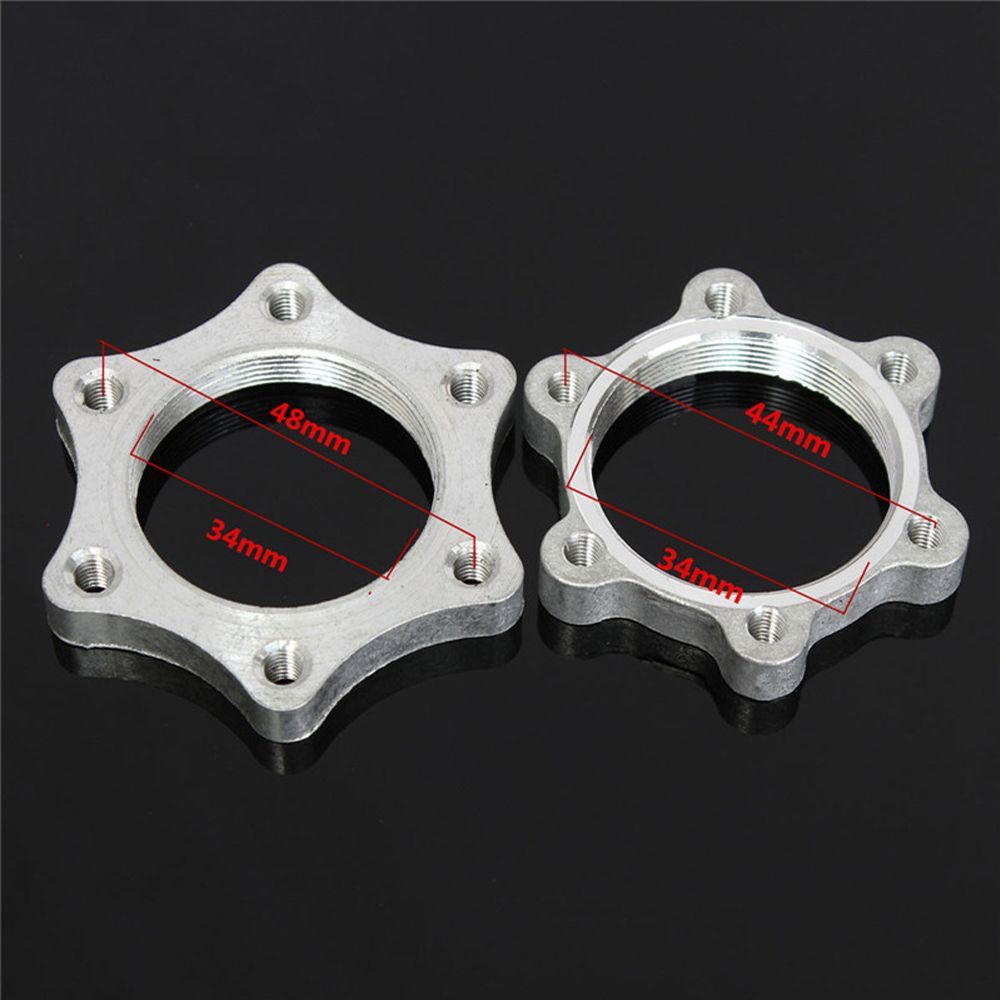 Bujes de disco para bicicleta, accesorios de rueda libre, freno de disco modificado, frenos de disco roscados, adaptador de brida de 6 pernos, Rotor de freno de disco: YELLOW