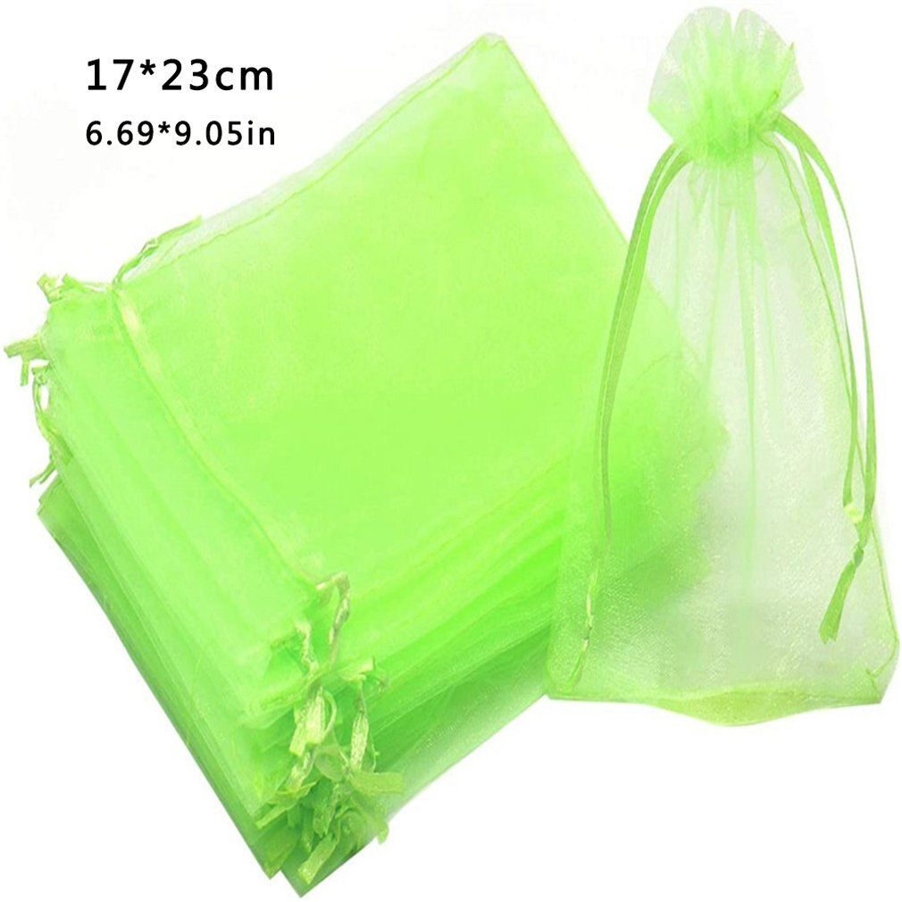 100Pc Organza Bag Jewelry Packaging Candy Wedding Party Goodie Packing Favors Cake Pouches Drawable Bags For Sweets
