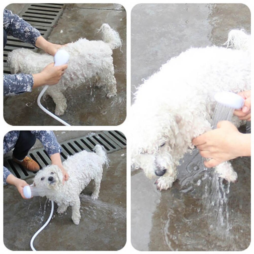 1.30m plast vask hunde katte hår brusehoved bade dyse med slange let at fjerne for praktisk opbevaring til tidsanvendelse.