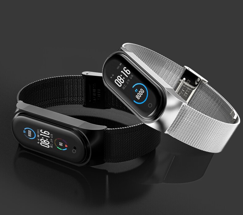 Metal de aço inoxidável para mi banda 5 pulseira pulseira relógio inteligente substituível para xiaomi mi banda 5 pulseira pulseira esporte