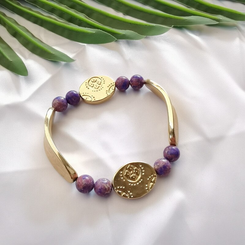 A2 Persoonlijkheid Voelen Domme Goud Kleur Decoratief Patroon Een Schat Van Elastische Mode Mooie Armbanden Armbanden