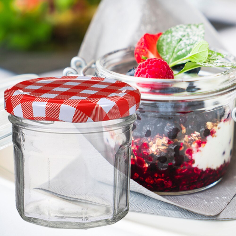 12pcs Glass Jam Storage Bottles Honey Sealed Jars Pickles Pots with Lid (50ML)