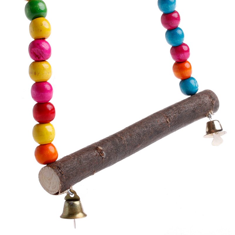 Wooden Bird Parrot Swing Toys Parakeet Cockatiel Lovebird Cage Hanging