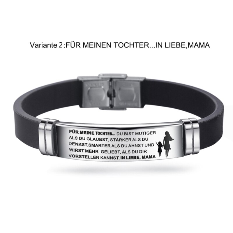 Brazaletes inspiradores alemanes, grabados personalizados a mi hijo, a mi hija, marido, esposa, pulseras, joyería: 2