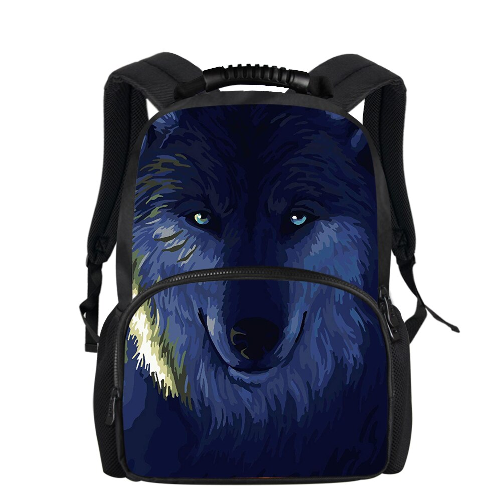 Twoheartsgirl Cool Animal Wolf Print School Backpack for Boys 3d Kids Bagpack Printing Men Student Laptop Backpack 17inch: Z5992A