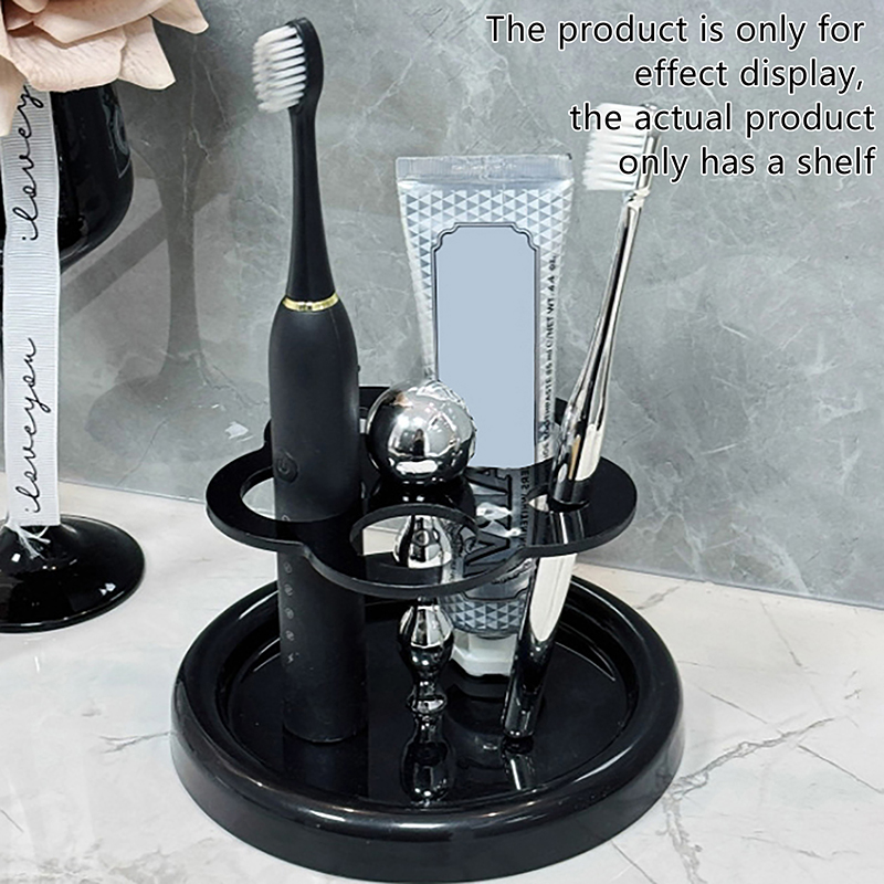 Soporte de cepillo de dientes eléctrico acrílico con forma de flor, estante de almacenamiento de pasta de dientes, estante de almacenamiento de cepillos de maquillaje, organizador de escritorio para baño: Gris