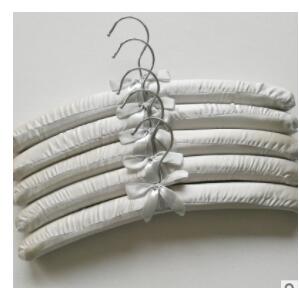 Satin Padded Hanger Silk Wrapped Clothes Hanger Clothes Hanging Silver Hook Sponge Hangers Clothes Shop Display Hangers: 13 gray