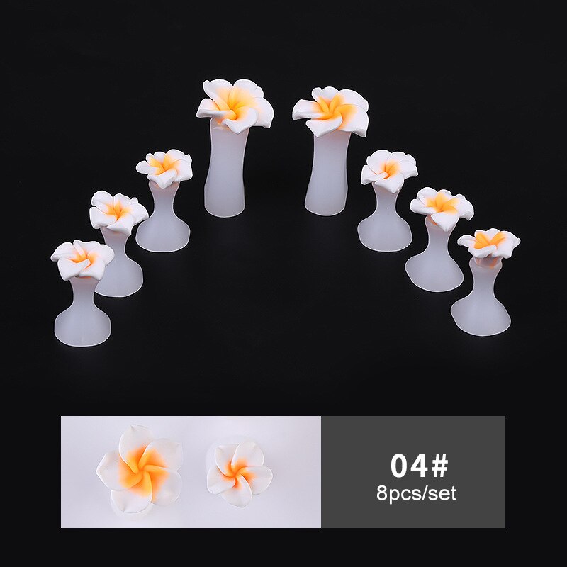 Séparateur d'orteils en Silicone pour Nail Art, 8, pièces/ensemble motifs fleur, cœur, séparateur d'orteils, bricolage, outils de soins des ongles: kaki foncé