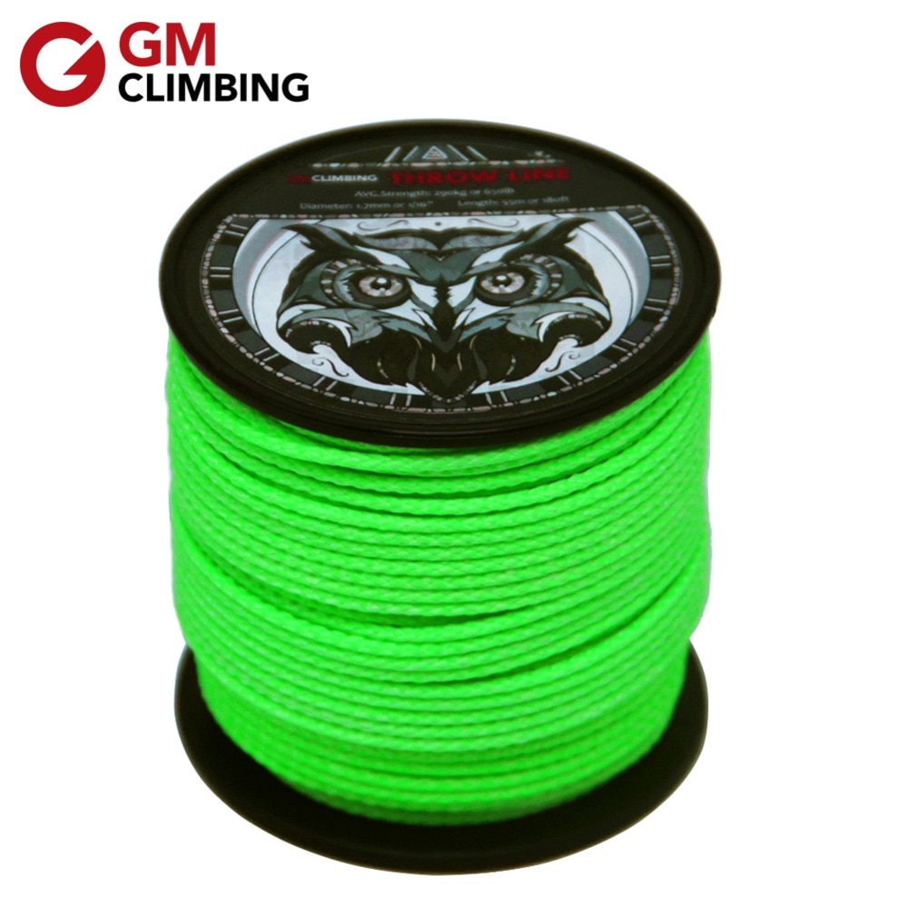 Tree Climbing Rope 180ft / 650lb Arborist Throw Line 1.7mm High Strength UHMWPE Tree Climbing Equipment Backpacking Hiking Cord