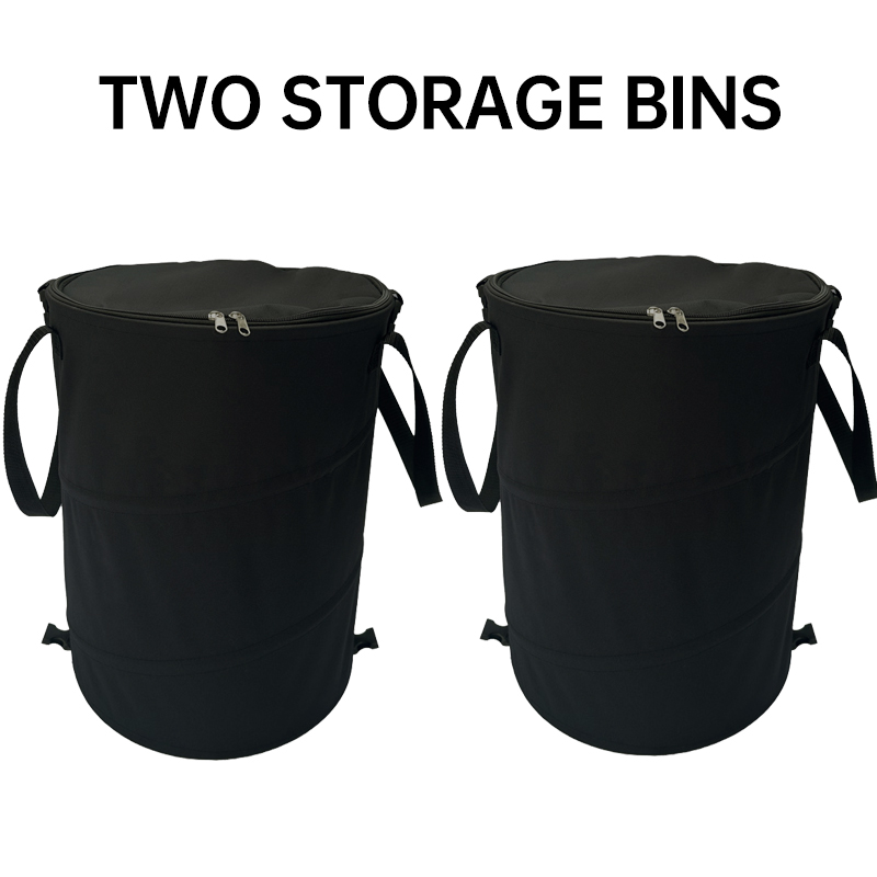 Camping Trash Can Pop-up Circular Storage Pail Canvas Foldable Recycling Bin Outdoor Garbage Garden Yard Garbage Bag: Yellow