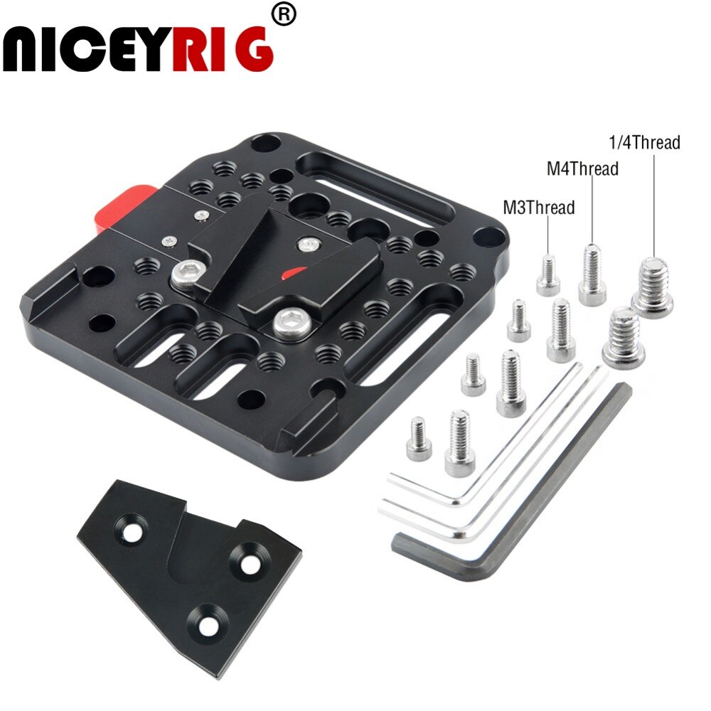 NICEYRIG Batterij Kaas Plaat V-Lock Montage Kit Quick Release Plaat Set Batterij Base Standaard V-Lock Camera rig Accessoires