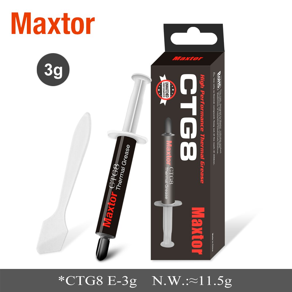Maxtor CTG8E CPU Thermal paste Cooler Cooling Fan Thermal Compound Paste Grease Heatsink: CTG8E(3g)