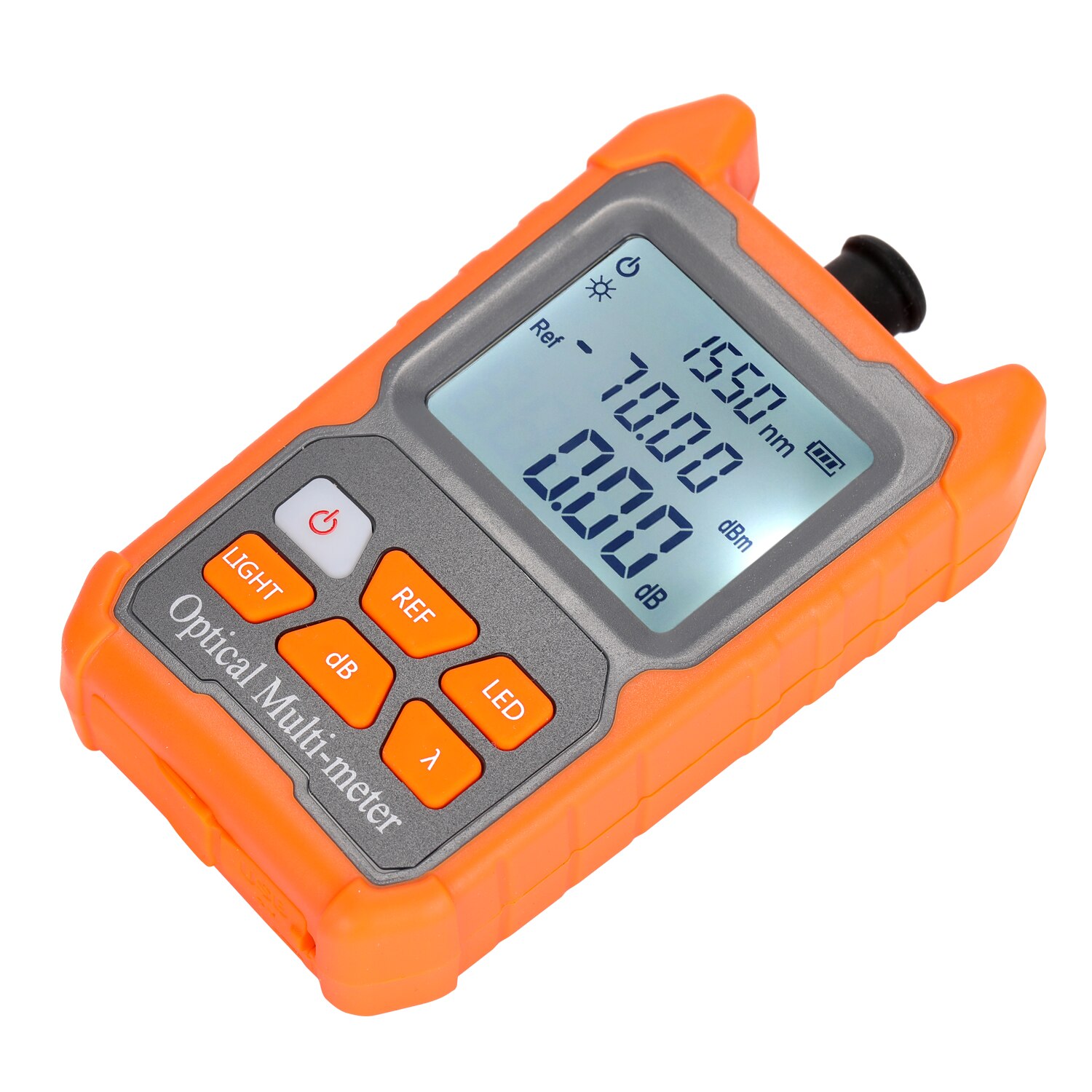 Portable Mini Fiber Optical Power Meter 8 Wavelengths with LED Light Network Cable Tester FTTH Fiber Optic Cable Tester