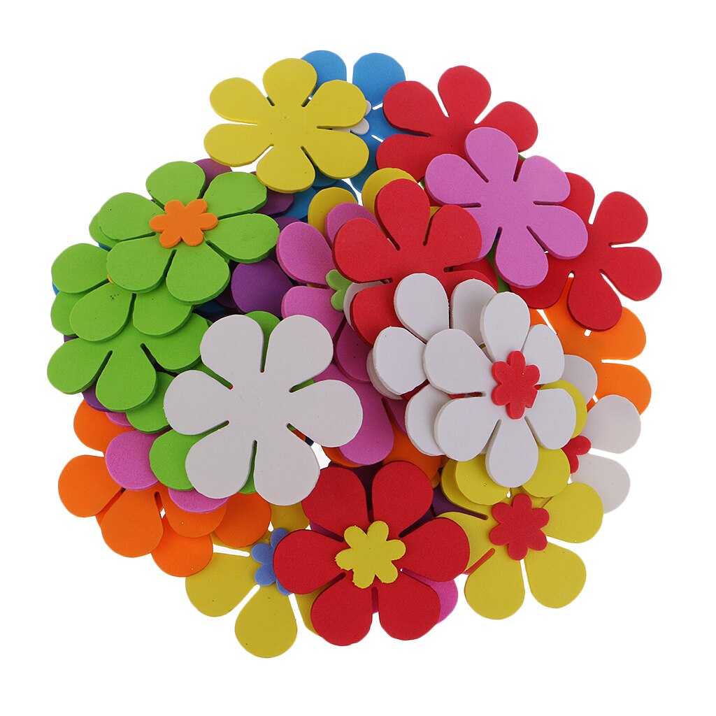 40 Pieces Flower Foam Stickers Mixed Colors, Kid's Craft Activities,
