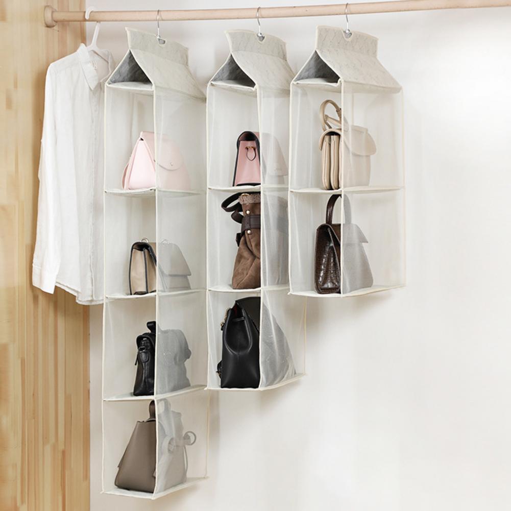Storage Bag Collapsible Dust-proof Non Woven Fabric Cube Vertical Handbag Hanging Organizer Home Supplies органайзер organizador