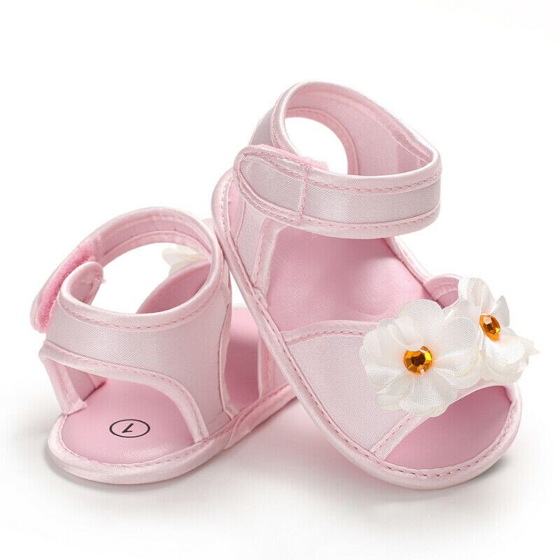 PUDCOCO Novos Infantil Meninas Da Criança Do Bebê Sandálias de Sola Macia Linda Princesa Flor Velcro Casuais Sapatos Tamancos 0-18 M