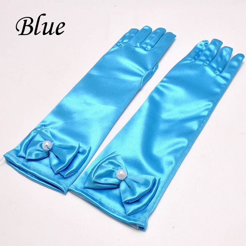Cosplay Handschuhe für Mädchen Lange Prinzessin Handschuhe Mädchen Handschuhe Geburtstag Hochzeit Kleid Satin Handschuh mit Bogen Kostüm Zubehör: 2