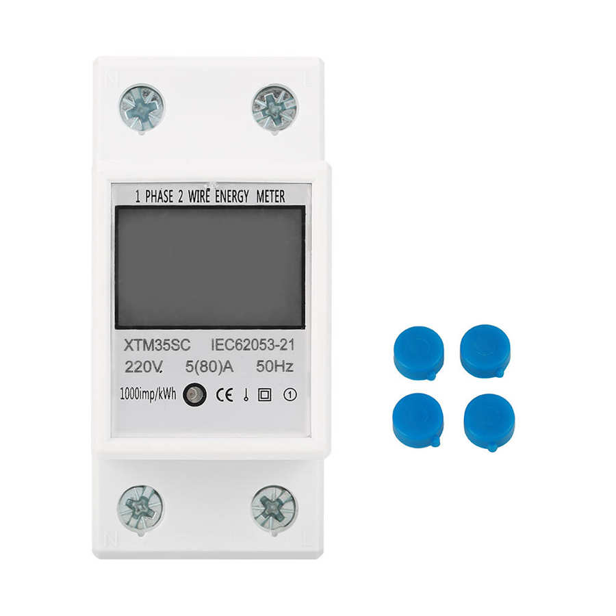 220v 5(80) a digitaalinen 1- vaihe 2- johdin din kisko elektroninen energia kwh mittari xtm 35sc