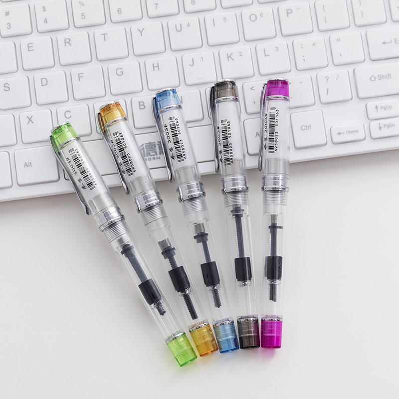 Set van 5 stuks wing sung 3003 transparante vulpen wingsung converter inktpen iridium ef /f 0.38/0.5mm voor studentenkantoor