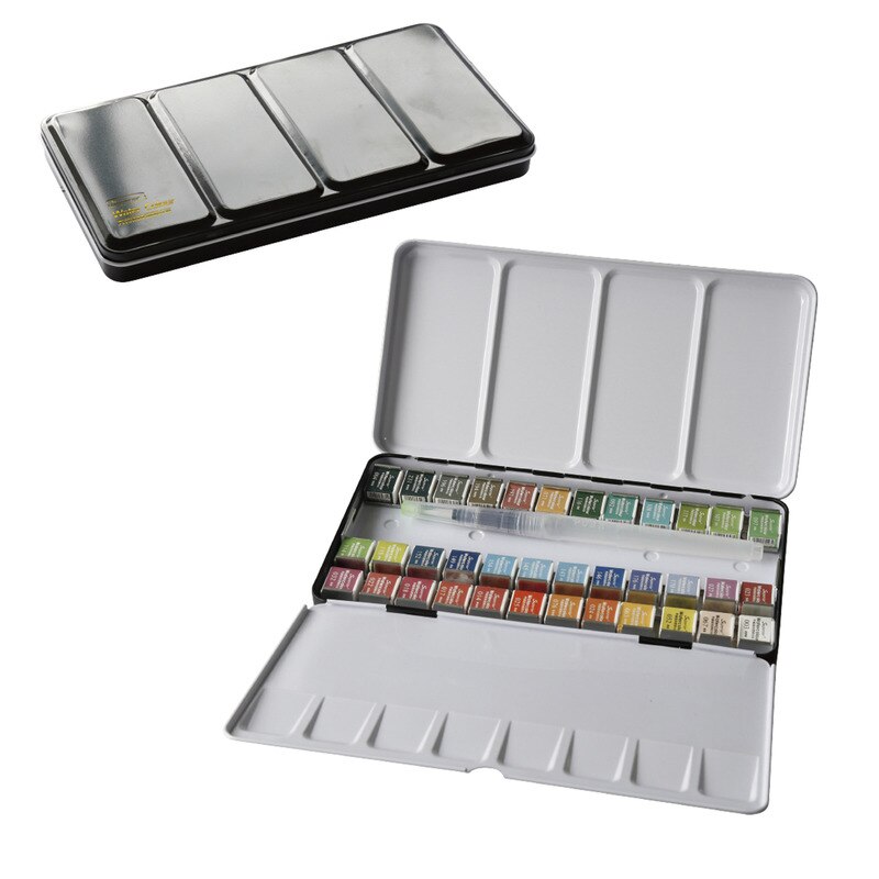 12/24/36/48 kleuren Solid Aquarel Verf Set Met Penseel Aquarel Pigment Voor Set Art Supplies: 36 colors