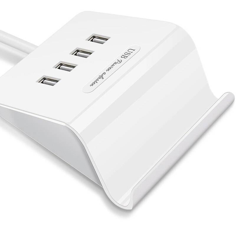 Usb-hub met hoge snelheid, mini 4- poorts usb 2.0- hub voor desktop, laptop met telefoon- en tablethouder