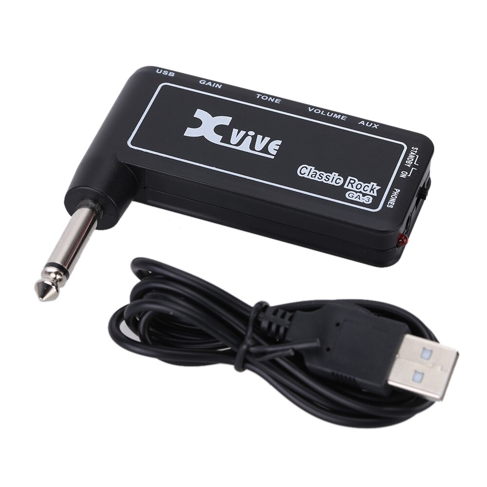 ammoon Multi-effects Guitar Headphone Amplifier Rechargeable Pocket Headphone Guitar Amp with 3.5mm Jack for Guitar Amplifier: Xvive GA3