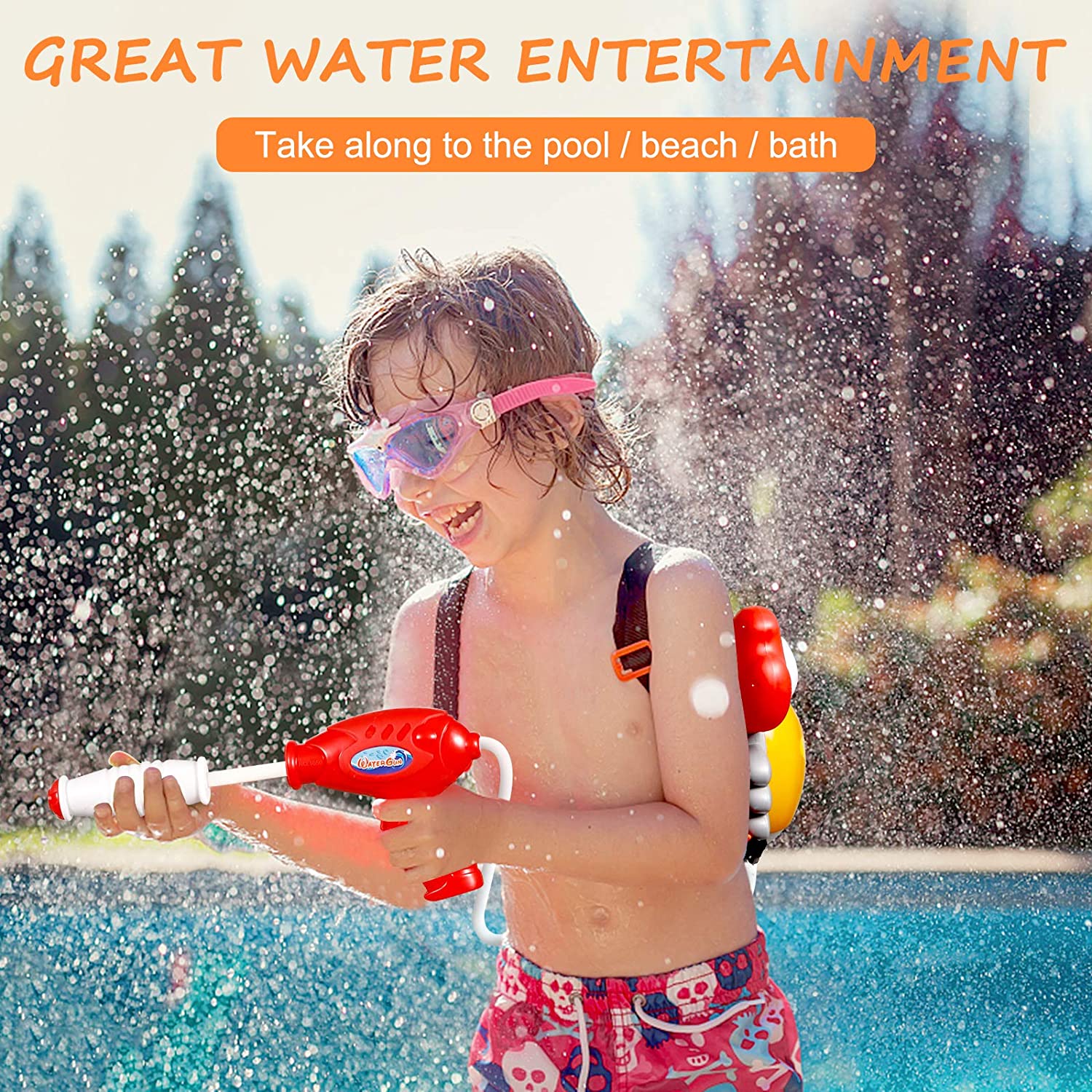 Waterpistool Rugzak, Water Blaster Voor Kids Water Shooter Met Waterpistool Speelgoed Voor Kinderen, zomer Outdoor Speelgoed Voor Zwembad Strand Water