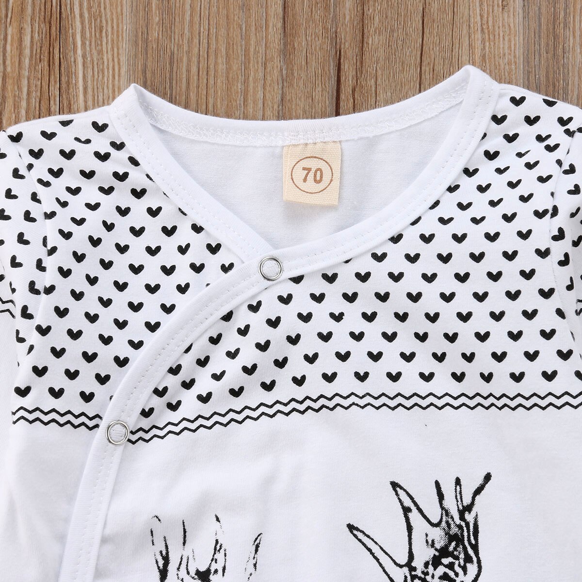2018 Brand New Natal Da Criança Do Bebê Meninas Meninos Romper Manga Comprida Único Breasted Veados Impressão Macacões Romper Outono Roupas de Inverno