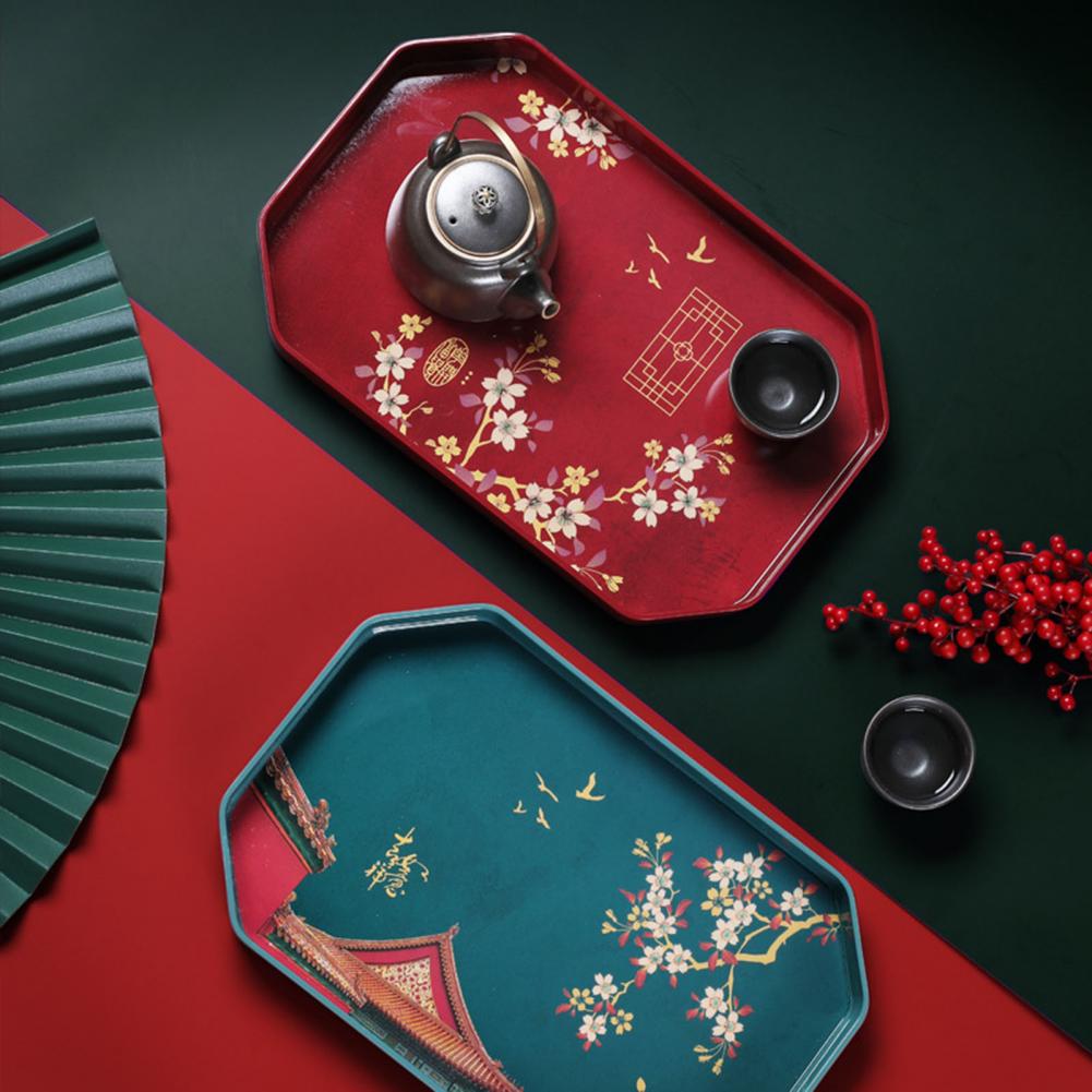 Chinese Traditionele Thee Lade Vierkante/Ronde Tafel Dienblad Voedsel Plaat Bruiloft Decoratie Plateau De Serviceподнос Для Декора