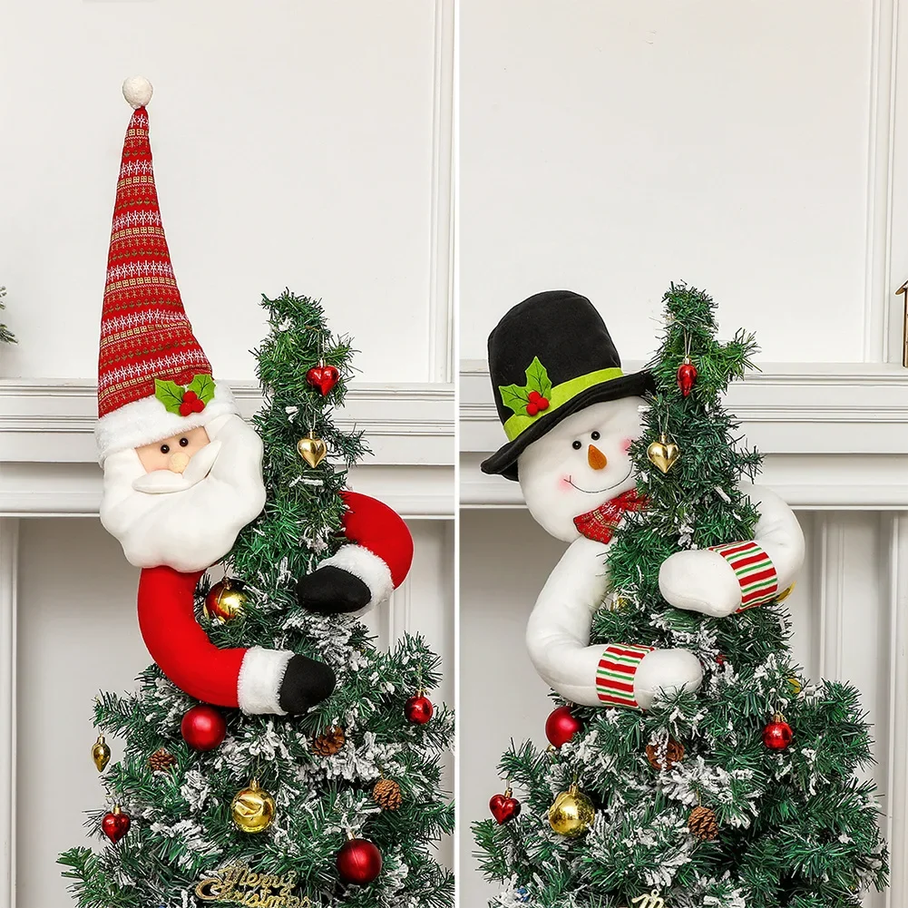Christmas Decorative Supplies Christmas Tree Top Star Old Man Snowman Christmas Tree Hat Decoration Home Scene Decoration