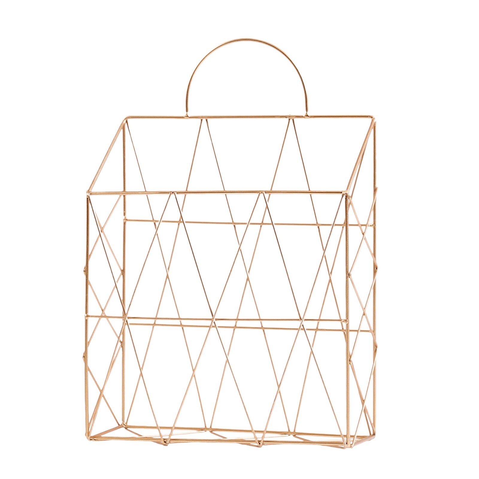 Modern Metal Wall-mounted Grid Hanging Rack Newspaper Magazine File Iron Storage Basket Office Home Suppies