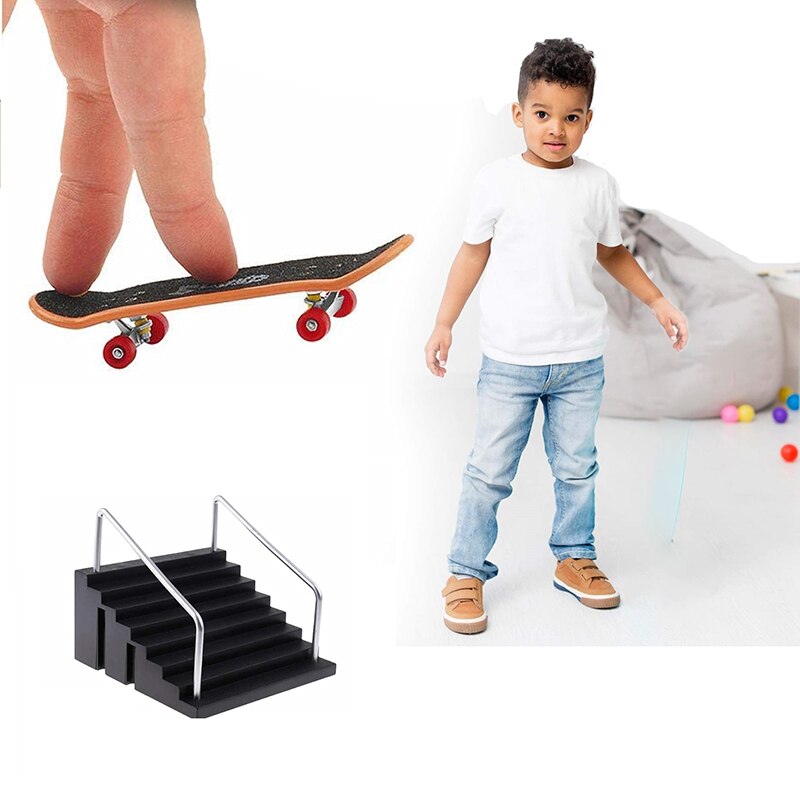 Vinger skateboard locatie scène rekwisieten set vinger skateboard en trap set trap met twee leuningen voor mini skateboards