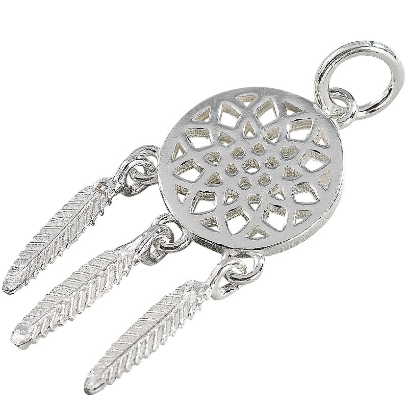 925 Sterling Zilver Dream Catcher Charms 12X28Mm Hollow Out Craft Zilveren Vrouwen Hanger Bevindingen Diy Oorbellen ketting