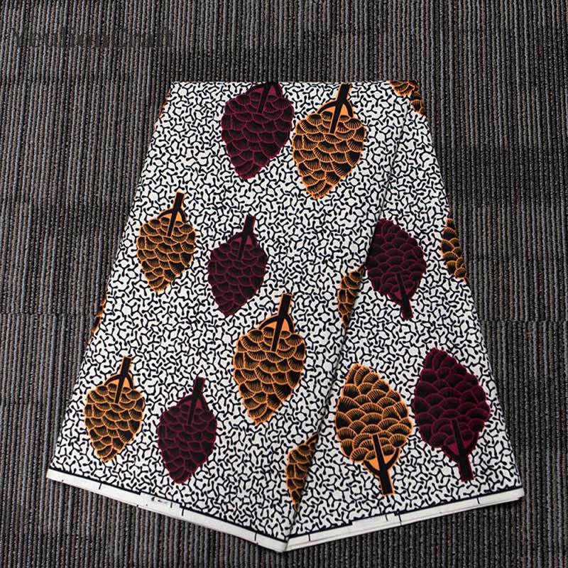 Chzimade 1Yard Afrikaanse Ankara Real Wax Leaf Prints Stof Polyester Nigeriaanse Vrouwen Jurk Stoffen Voor Bruiloft Thuis Textiel