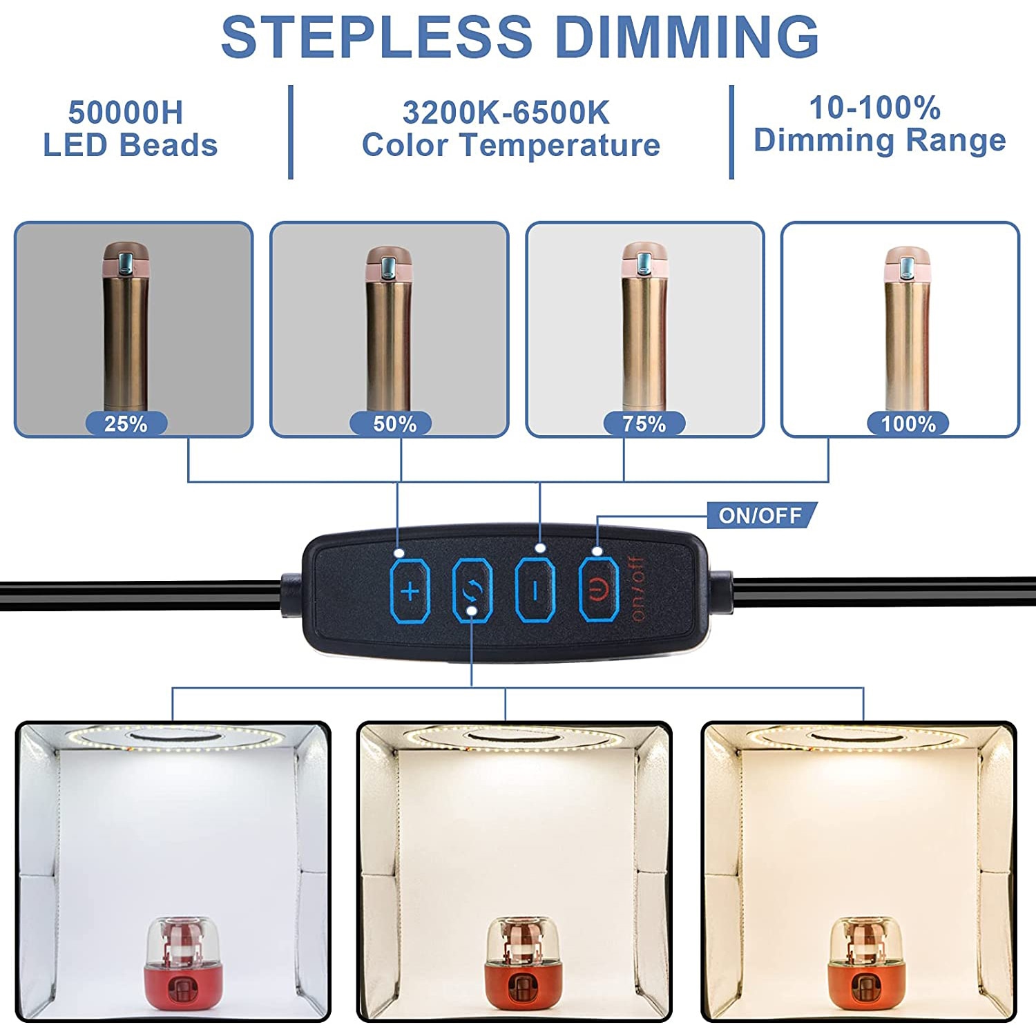 30cm 12in Photo Studio Light Box Photography Adjustable Brightness Shooting Tent Kit With 120 LED Lights 6 Backdrops Small Items