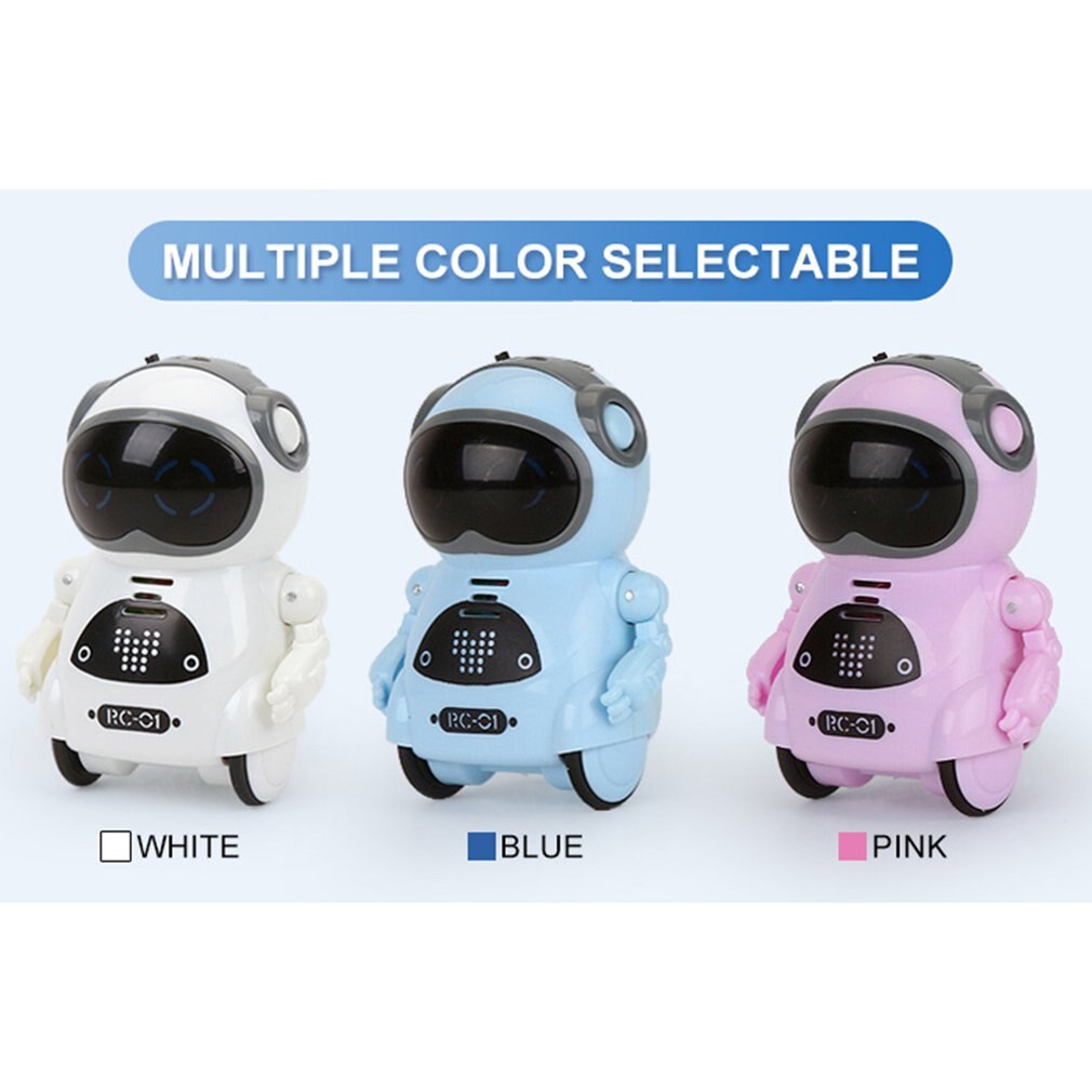 1Pcs Intelligente Mini Pocket Robot Lopen Muziek Dans Speelgoed Licht Spraakherkenning Gesprek Herhalen Smart Interactieve Kids